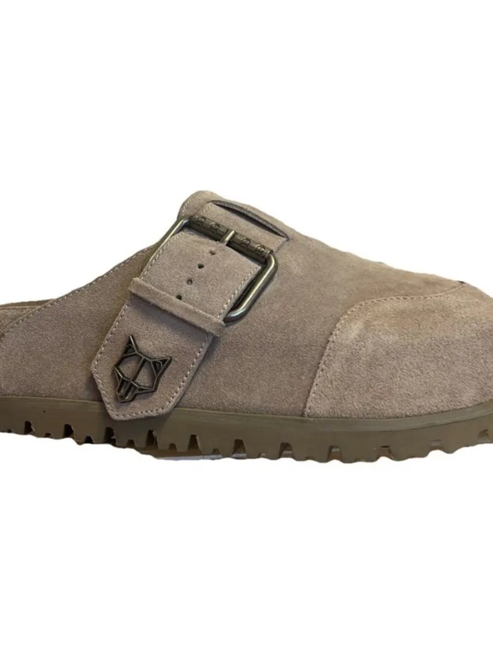 NAKED WOLFE Vivi Suede Leather Chunky Clogs Mules Slip On Slippers Tan Size 38 8 - Picture 3 of 8